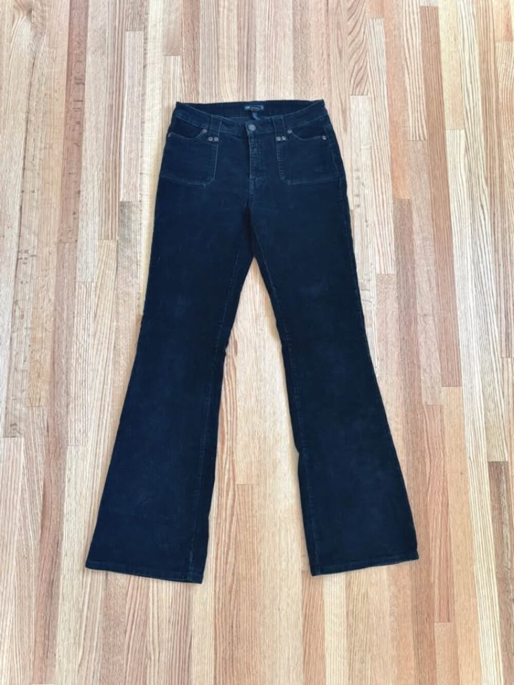 2000s Request Corduroy Bootcut Flare Pants - Black